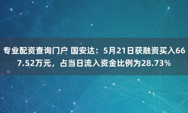 专业配资查询门户 国安达：5月21日获融资买入667.52万元，占当日流入资金比例为28.73%