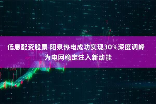 低息配资股票 阳泉热电成功实现30%深度调峰  为电网稳定注入新动能